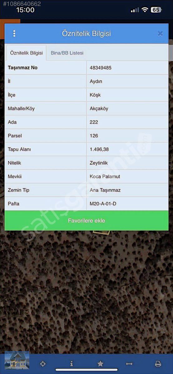 YOLLU ZEYTİNLİK BAHÇESİ KREDİ KARTINA TAKSİT