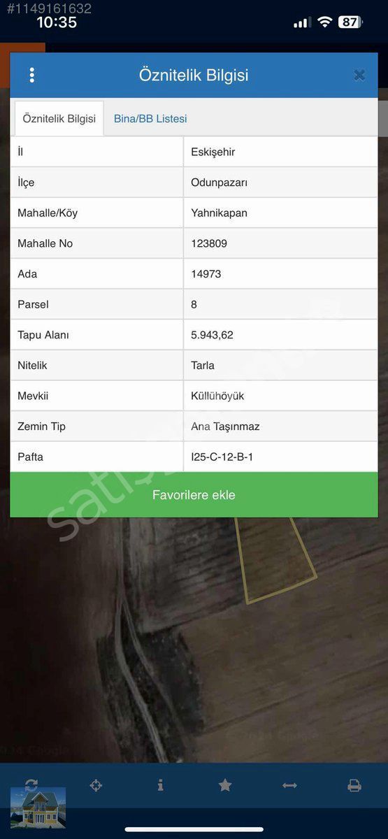 KREDİ KARTINA TAKSİT YOLLU 5.943 m2 TARLA