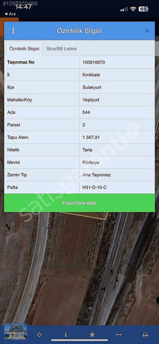 ÇİFT YOLA CEPHELİ 1567 m2