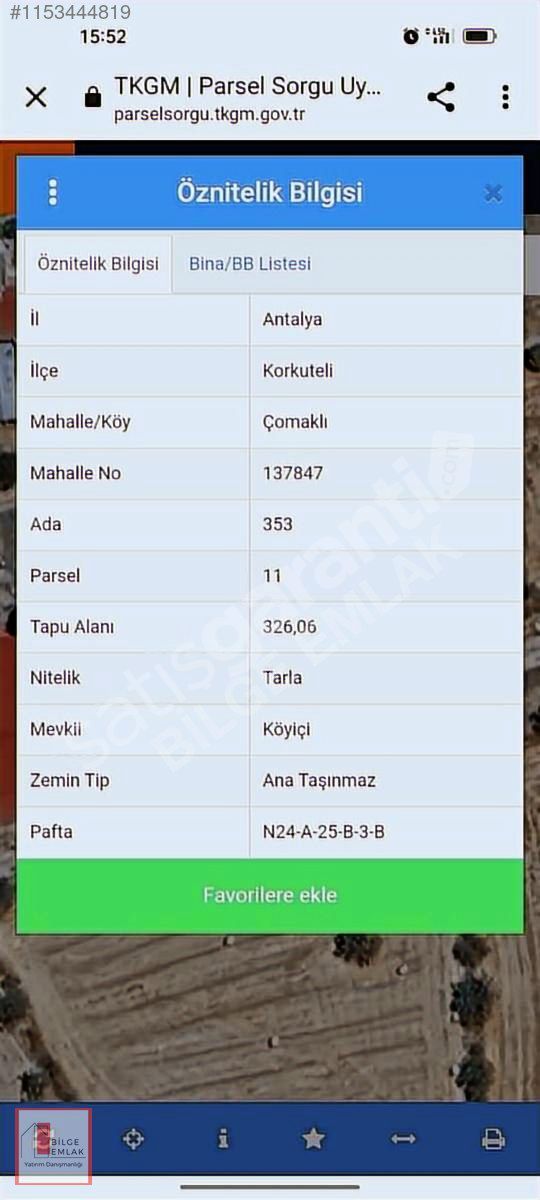 Korkuteli'nde kelepir tarla. Acele eden kazanır