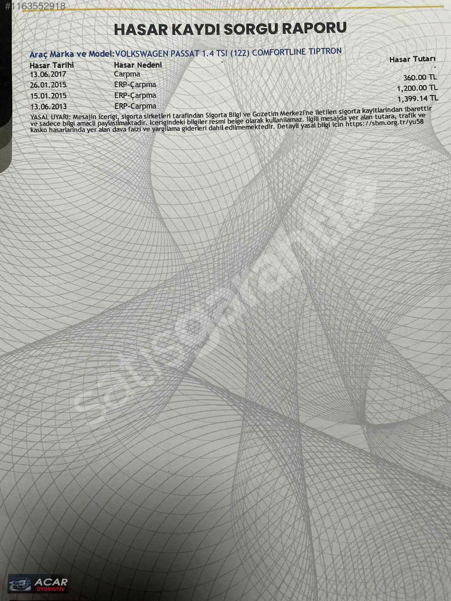 ACAR OTOMOTİV'DEN 2011 PASSAT 1.4 TSİ COMFORTLİNE
