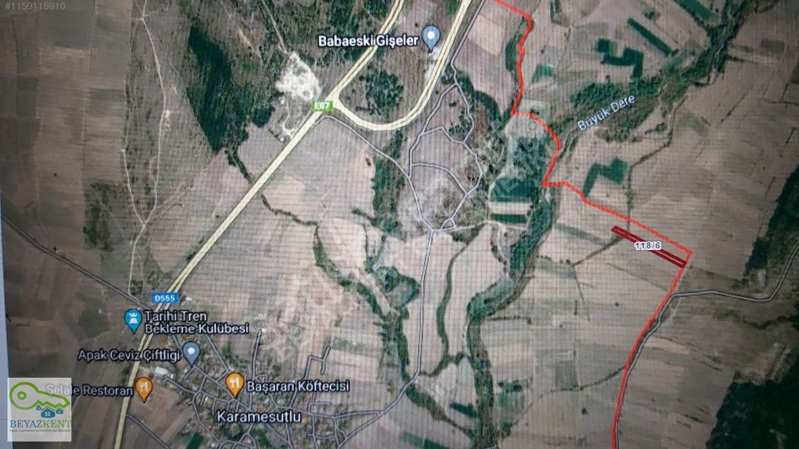BABAESKİ KARAMESUTLU 118 ADA 6 PARSEL 4.356 M2