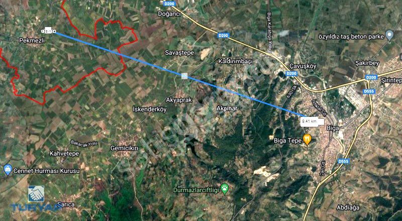 ÇANAKKALE BİGA PEKMEZLİ KÖYÜ 8.712 M2 YATIRIMLIK SATILIK TARLA