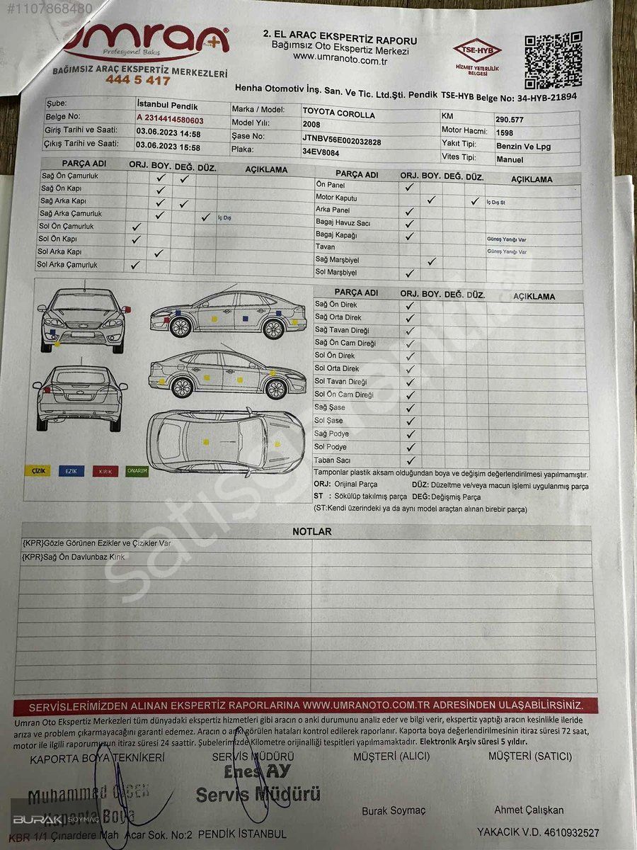 BURAK SOYMAÇ DAN 2008 COROLLA