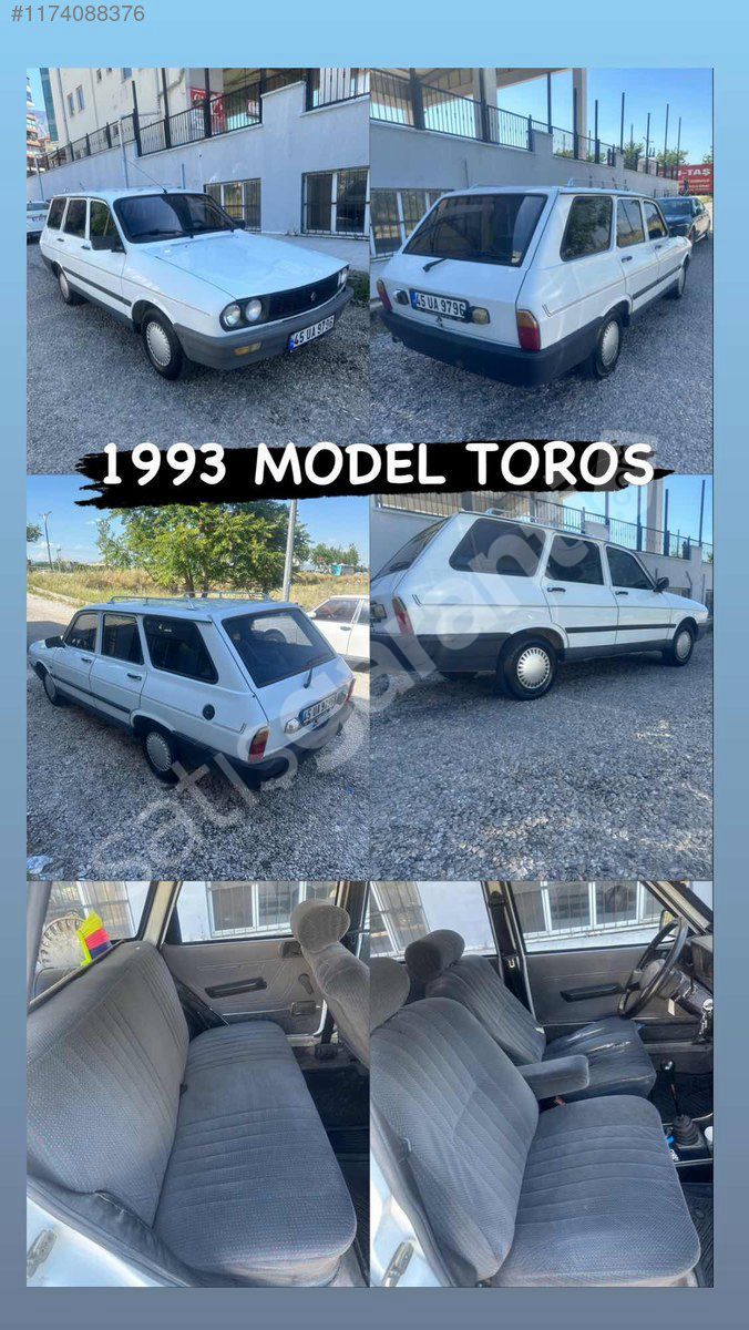 1993 model toros motor yürüyen muayer k.kartı geçerli