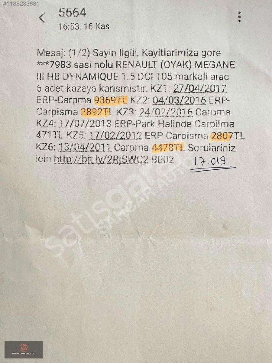 ŞAHCAR AUTO'DAN MEGANE SPORT TOURE 1.5 dCı CAM TAVAN FULL+FULL