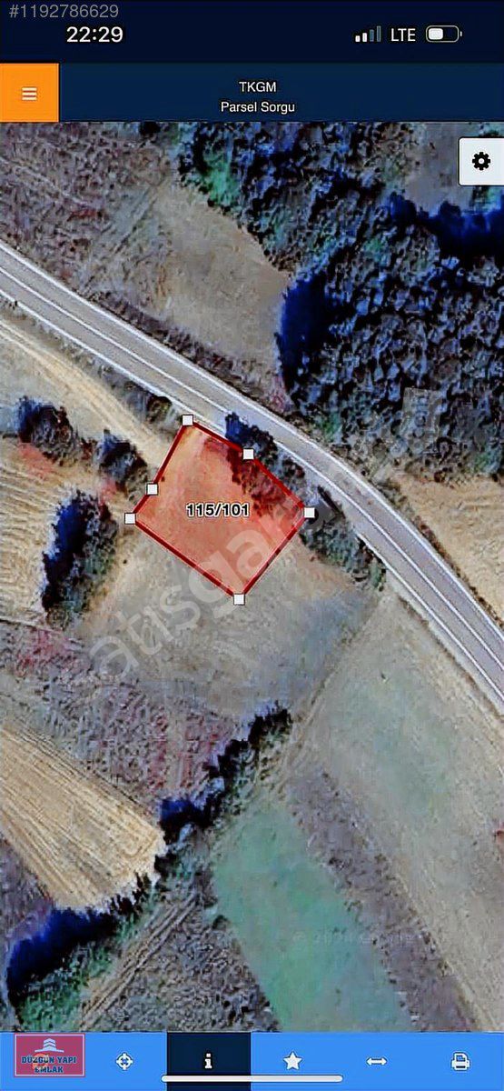 Çakırçali de 600 m2 göl manzaralı asfalt cephe mükemmel arazi