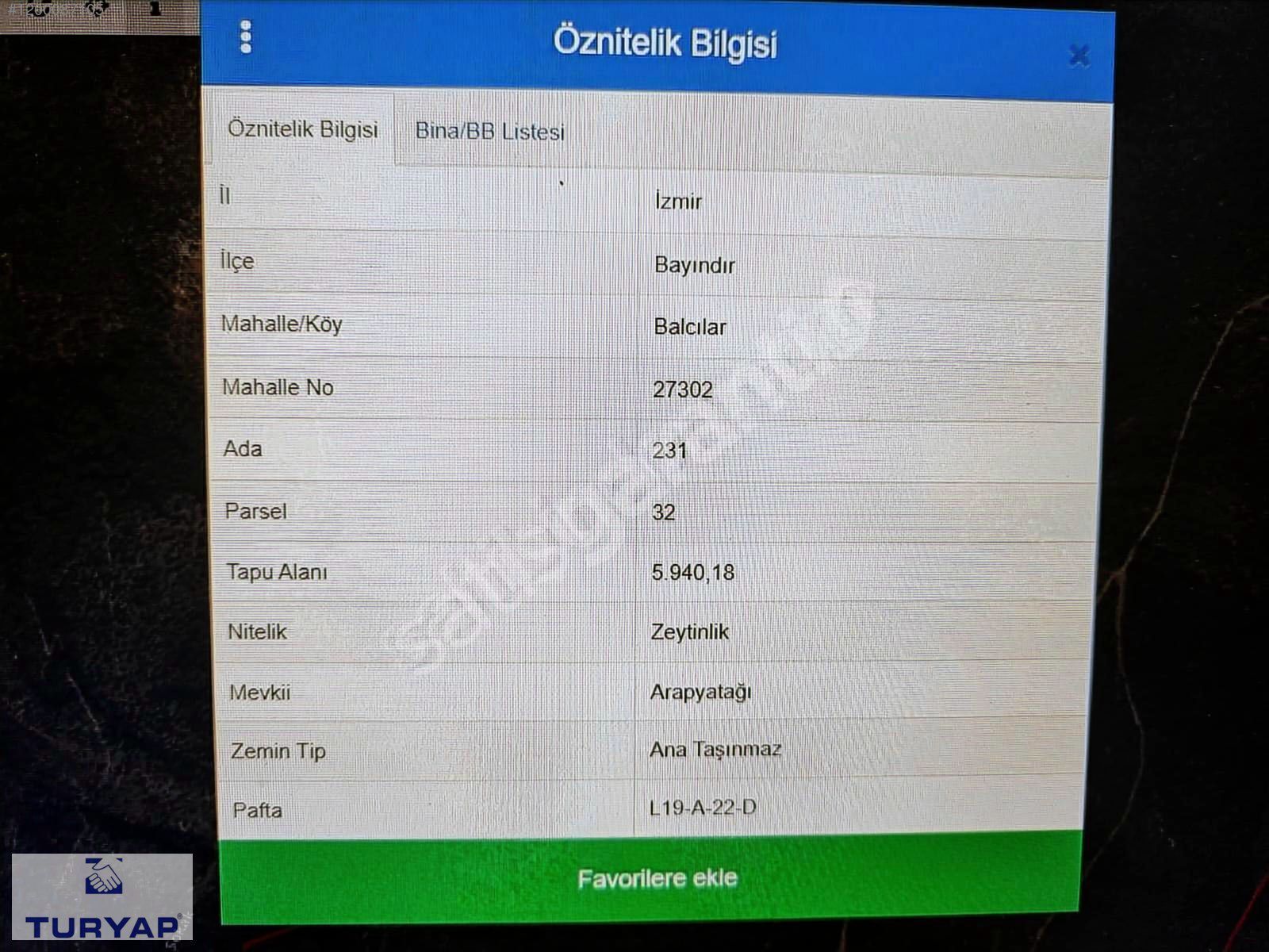 Bayındır Balcılar Bölgesinde Satılık Tek Tapu Zeytinlik