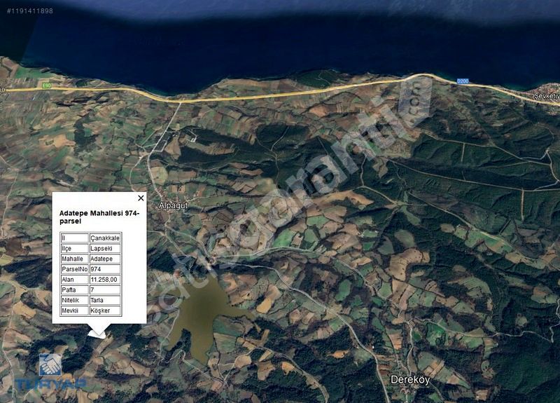 ÇANAKKALE LAPSEKİ ADATEPE KÖYÜ 11.258 M2 YATIRIMLIK FIRSAT TARLA