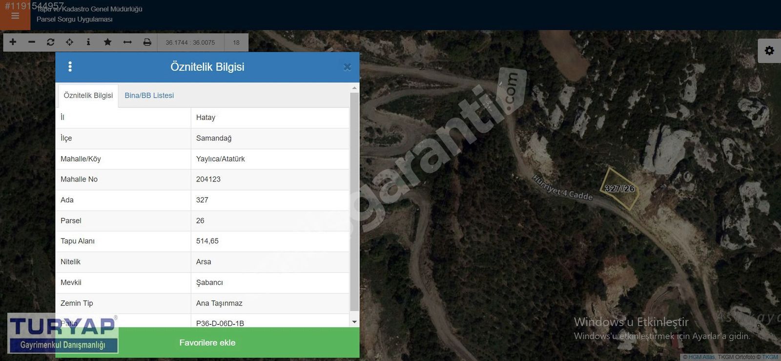 SAMANDAĞ YAYLICA'DA SATILIK DOĞA MANZARALI PARSEL