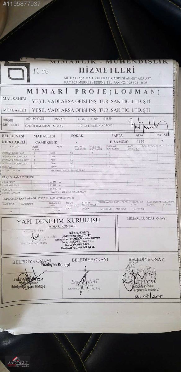 KIRKLARELİ'NDE TÜM İZİNLERİ ALINMIŞ YATIRIMLIK FIRSAT ARSA