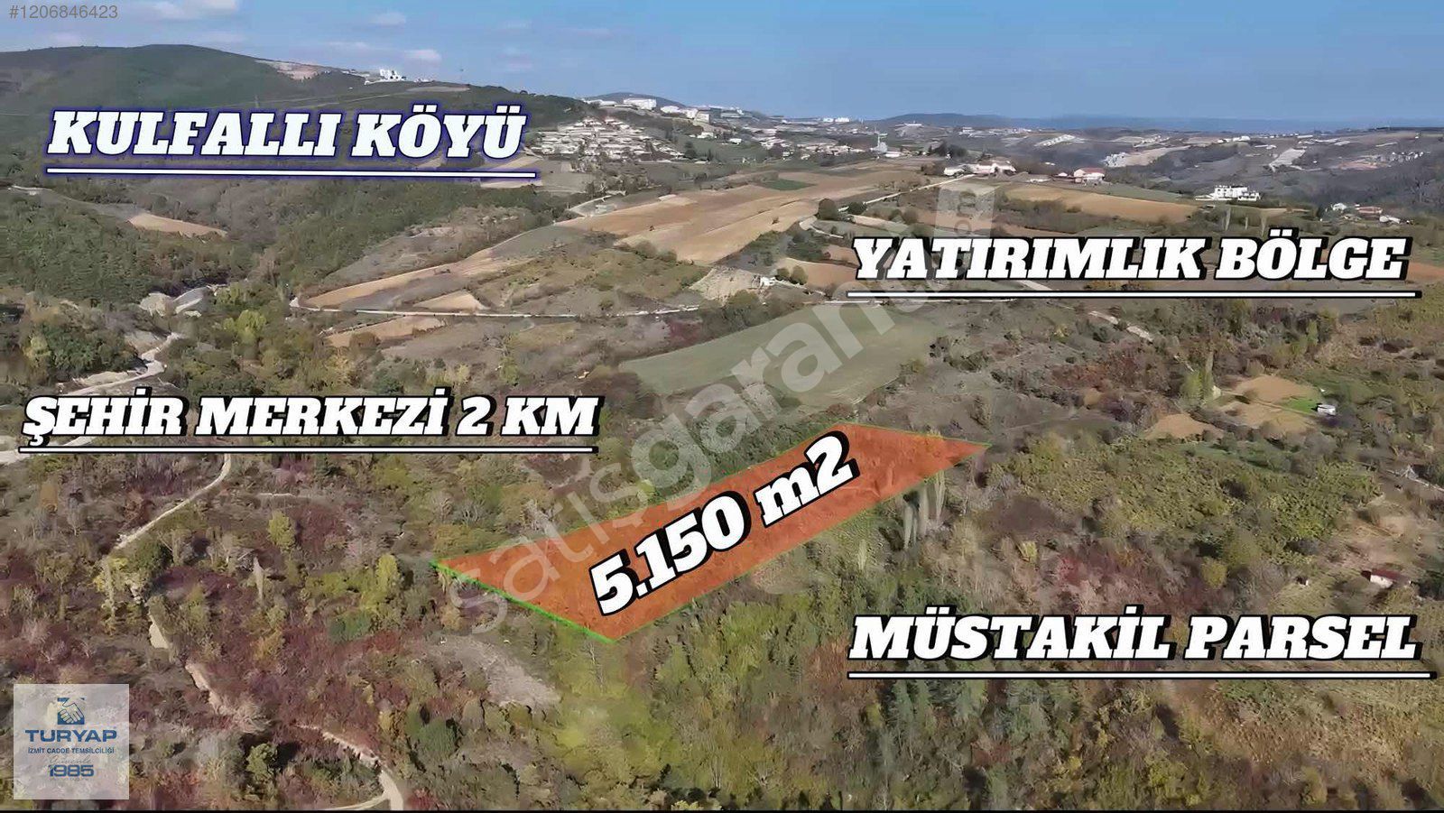 Turyap'tan İzmit Kulfallı Köyünde 5.150 m2 Müstakil Parsel