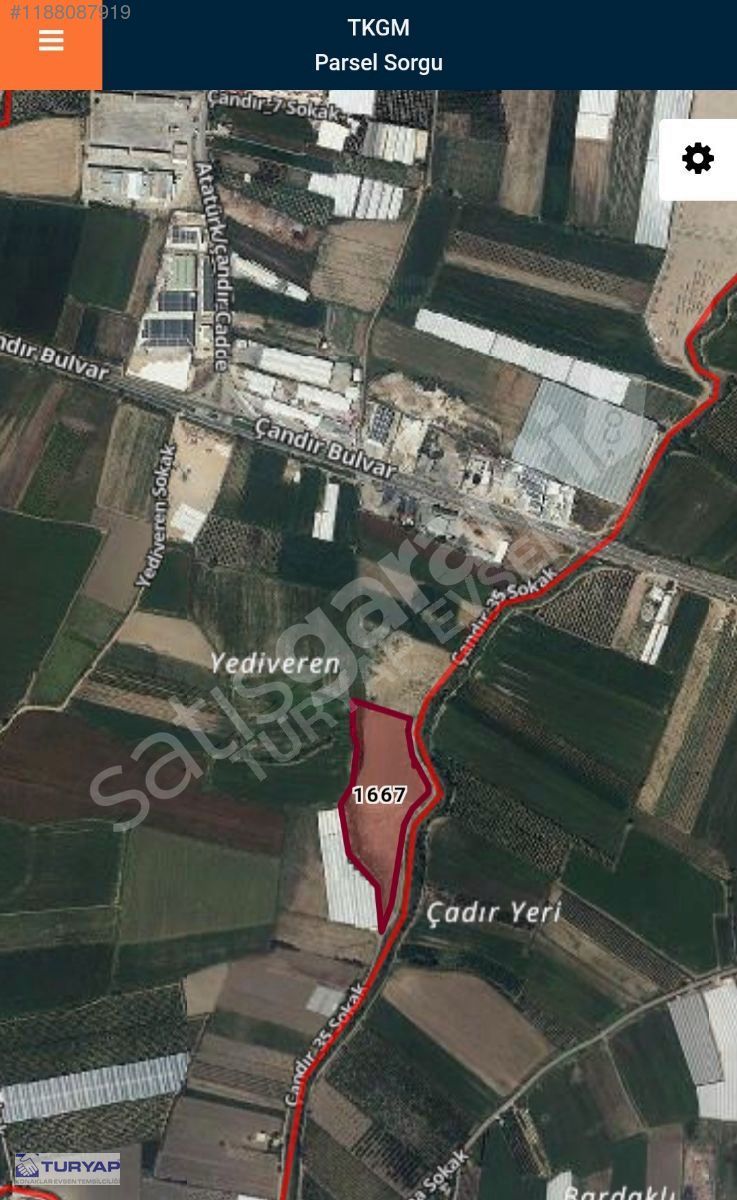 SERİK ÇANDIR'DA 3.550 M2 SATILIK TARLA HİSSESİ