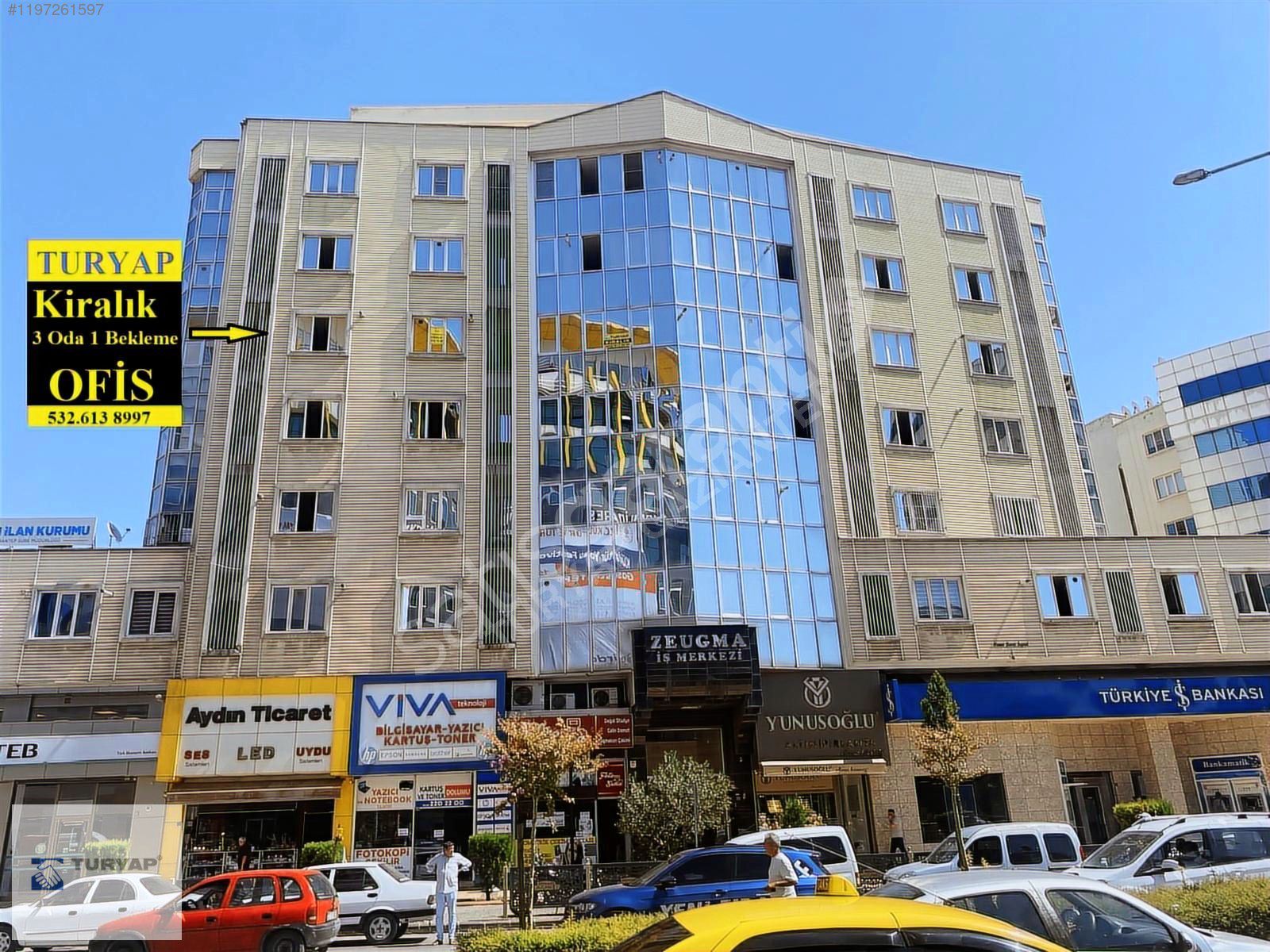 İNCİLİPINAR ZEUGMA İŞ MERKEZİNDE KİRALIK 3 ODA 1 BEKLEME OFİS