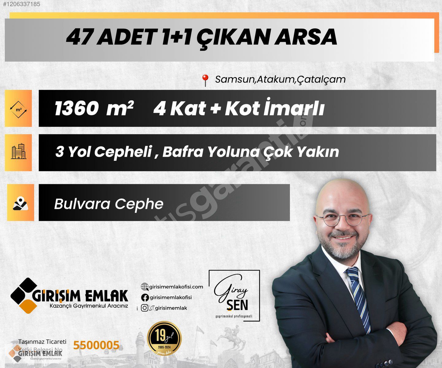 47 ADET 1+1 ÇIKAN ARSA BULVAR CEPHE POLİS OKULU KARŞISI
