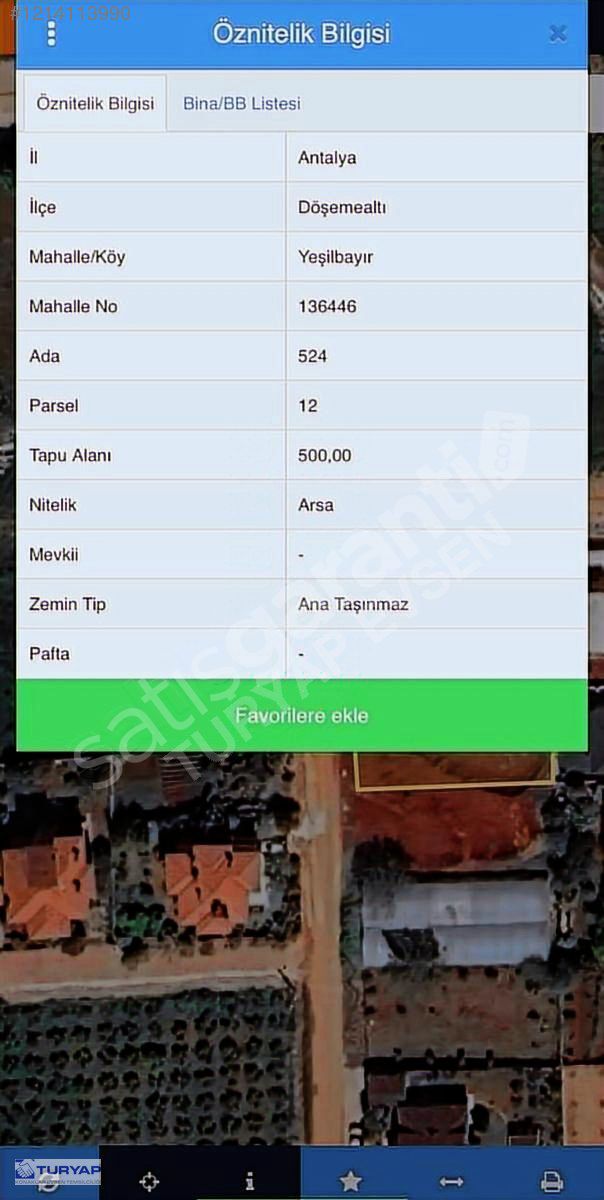DÖŞEMEALTI YEŞİLBAYIR'DA SATILIK ARSA