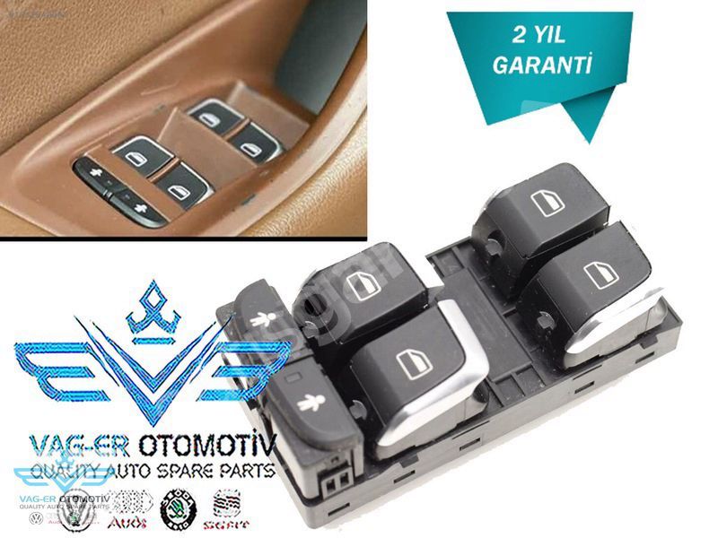 AUDİ Q3 2011-2018 ÖN SOL CAM AÇMA KAPAMA DÜĞMESİ KROM 4G0959851