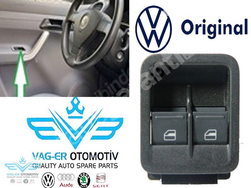 CADDY 2011-2014 ÖN SOL CAM DÜĞMESİ TUŞU DÜĞME YUVASI 2K0959857