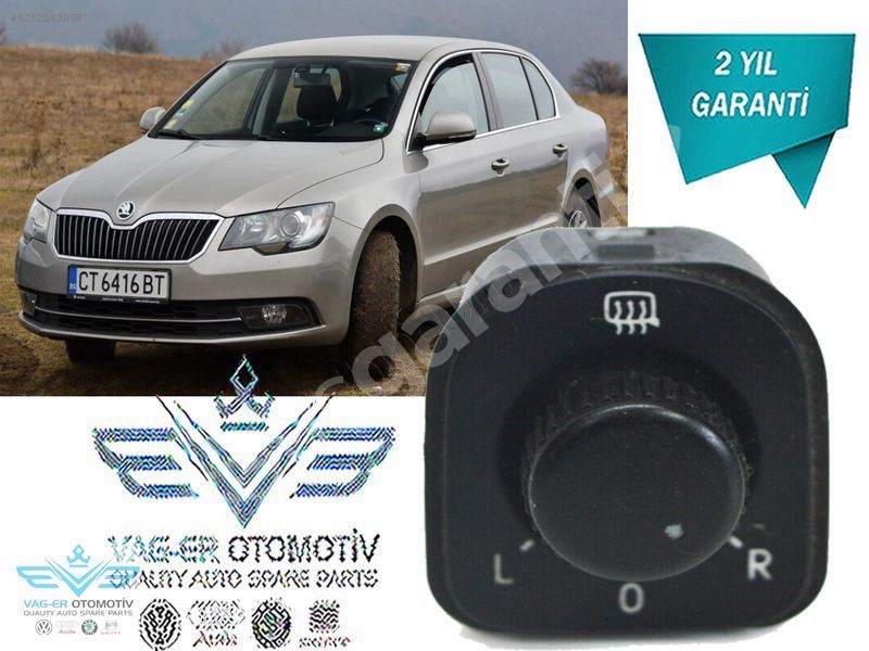 SKODA SUPERB 2013-2015 DİKİZ AYNA AYAR KUMANDA DÜĞMESİ 3T0959565