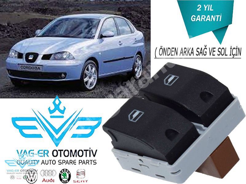 SEAT CORDOBA 2003-2009 ÖNDEN ARKA CAM İÇİN CAM DÜĞMES 6Q0959858A