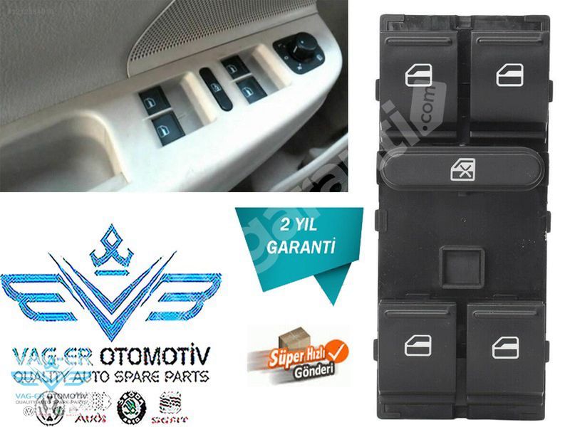 VW BORA 1998-2005 ÖN SOL CAM AÇMA KAPAMA DÜĞMESİ 1J4959857D