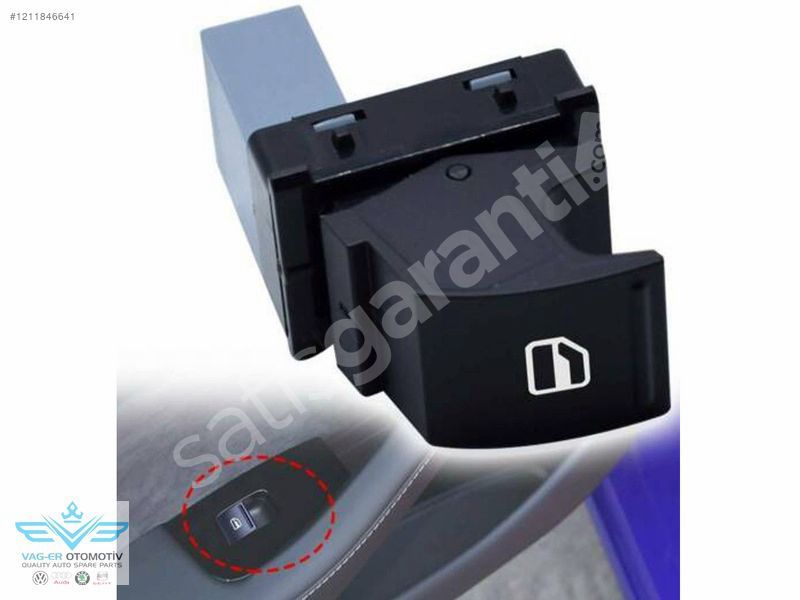 SUPERB MK2 2009-2015 ÖN SAĞ CAM AÇMA DÜĞMESİ TUŞU 5J0959855