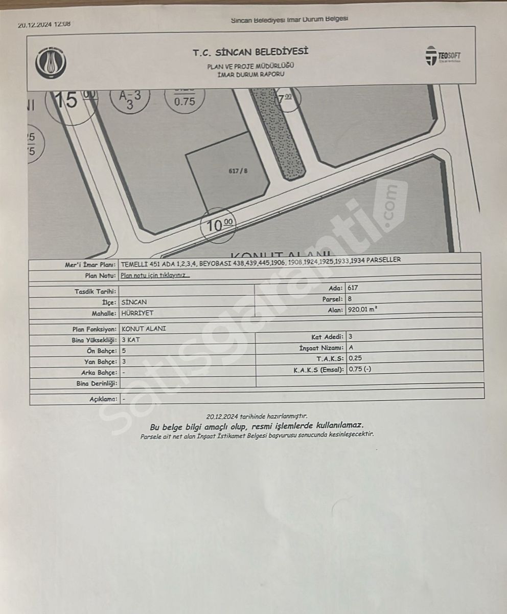 TEMELLİ HÜRRİYET TE SATILIK VİLLA İMARLI TEK TAPU ARSA