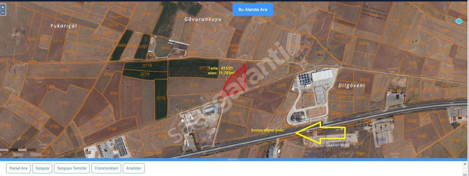 KONYA SARAYÖNÜ LADİK KONYA-AFYON YOLU ÜZERİ SATILIK TARLALAR