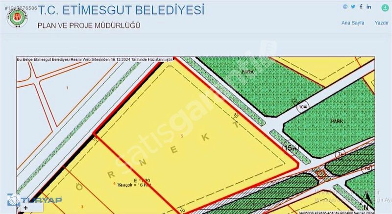 TURYAP'tan Ballıkuyumcu'da İmarlı 1000 m2 Satılık Arsa