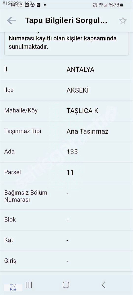 AKSEKİ TAŞLICA 3671 M2 TARLA