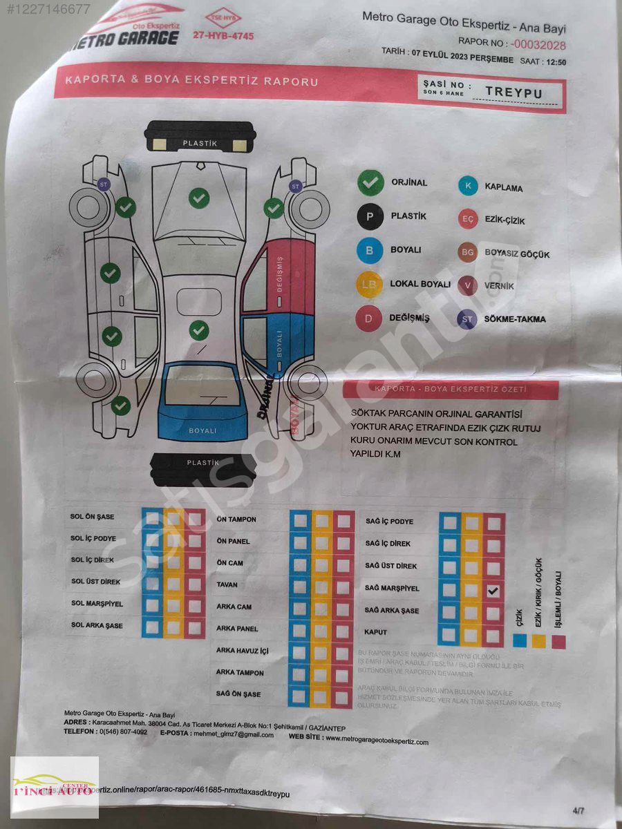 1 İNCİ AUTO'dan düşük km sorunsuz
