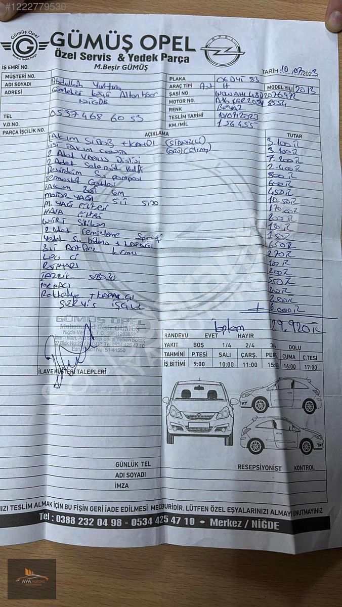 AYA MOTORS'TAN HATASIZ BOYASIZ OPEL ASTRA