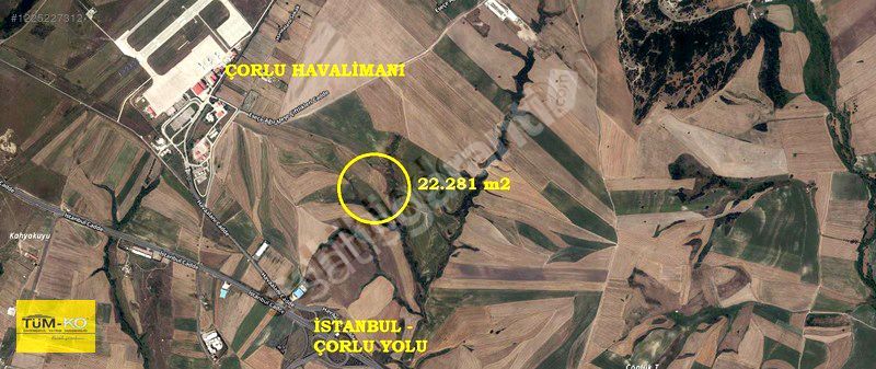 Tekirdağ Çorlu Seymen de Havaalanına Yakın Fırsat Arazi.
