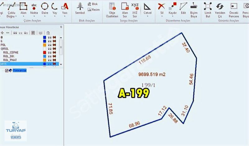 TURYAPTAN ARMUTLU FISTIKLI YAYLA MEVKİİNDE 9700 M2 SATILIK TARLA