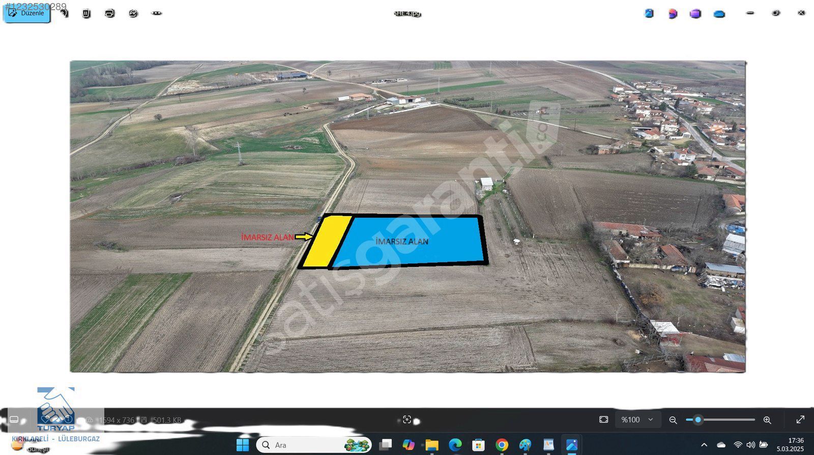 TURYAP'TAN BABAESKİ SOFUHALİL'DE 3286 m2 2675 m2 Sİ İMARLI ARSA