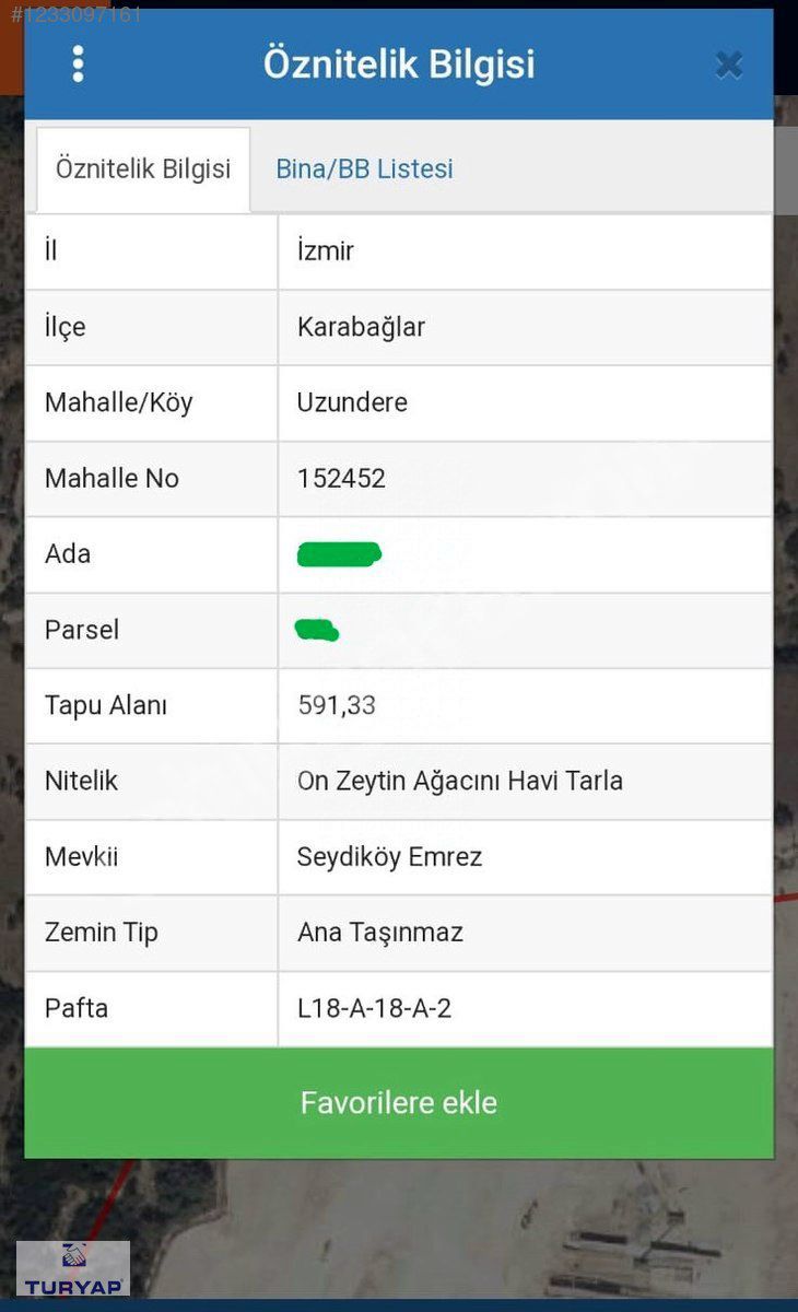Gaziemir Serbest Bölge Yakınında Tek Tapu Satılık Tarla