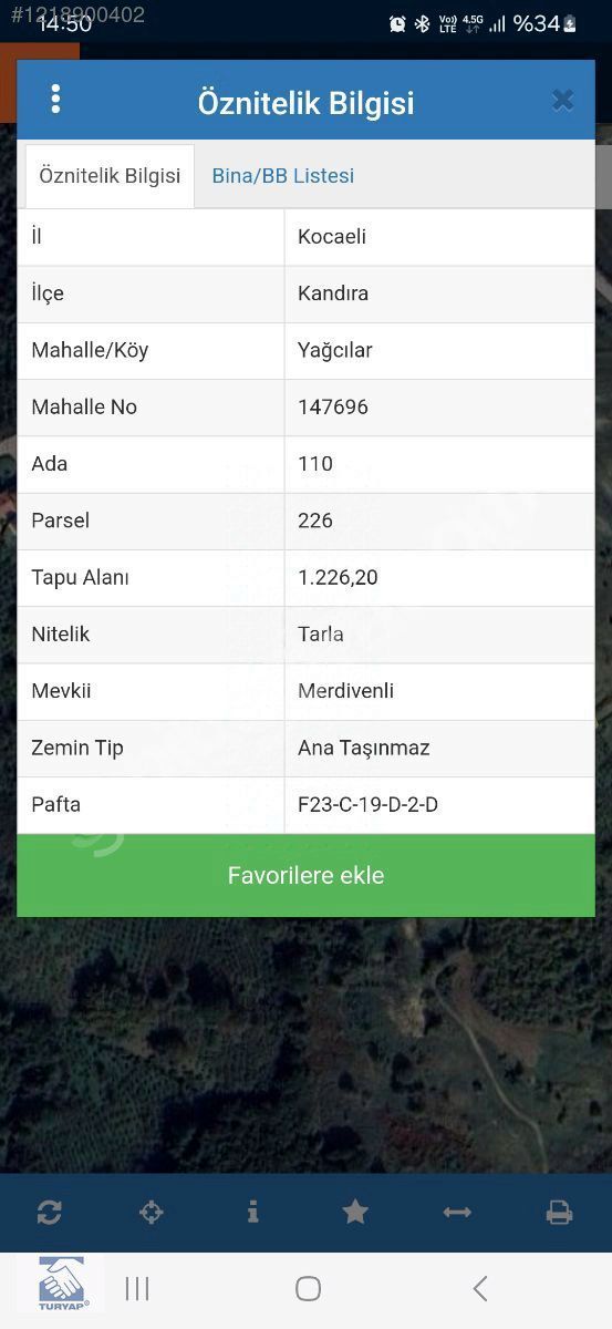Turyap Aydos'tan Kandıra Yağcılar Köy Çıkışında Satılık Tarla