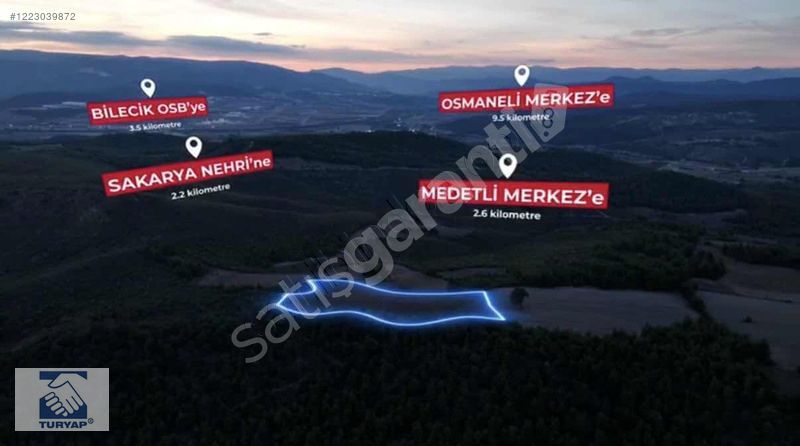 TURYAP SANCAKTEPE AYDOSTAN BİLECİK OSMANELİ MEDETLİ 9184M2 TARLA
