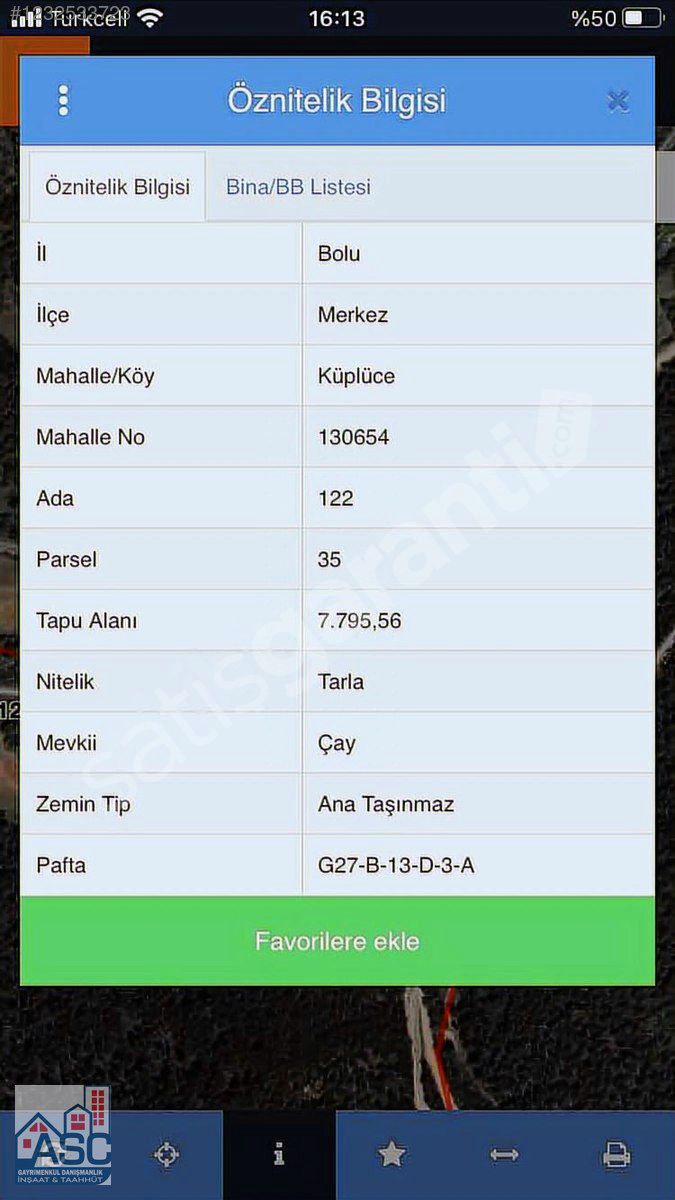 BOLU KÜPLÜCE KÖYÜNDE TOPLAMI 49.500 MT2 SATILIK TARLALAR