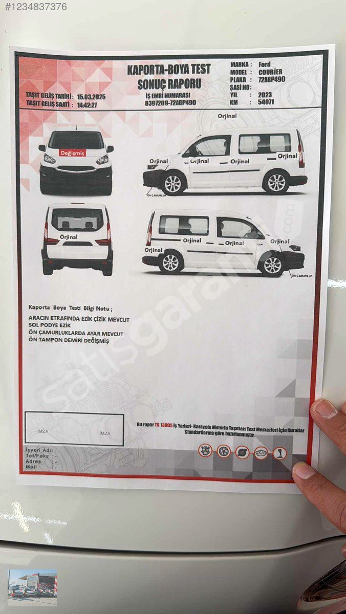 TİMUR OTOMOTİV DEN FORD TRANSİT TOURNEO COURİER 1.5 TDCİ DELÜKS