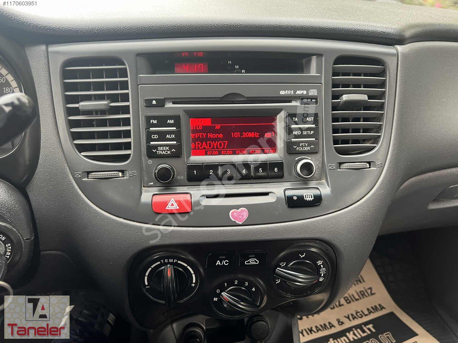 TANELERDEN" FIRSAT ARACI 2011 MODEL KIA RIO BAKIMLI MASRAFSIZ