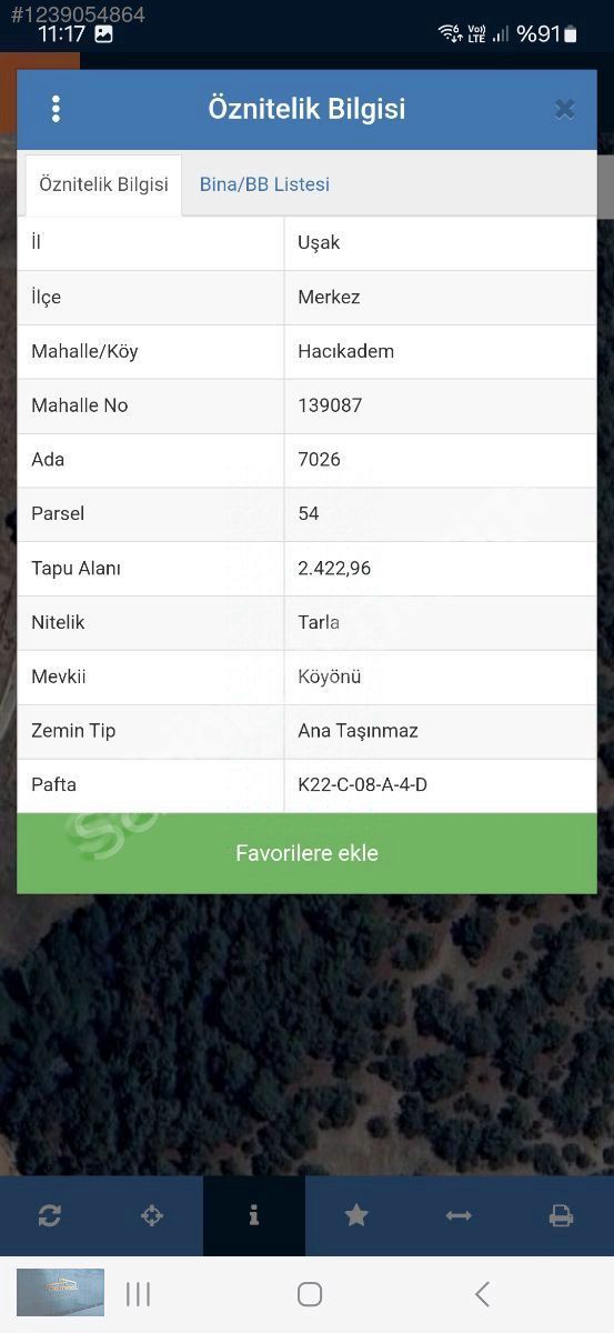 Satılık TARLA Kaçırılmaz imar yanında