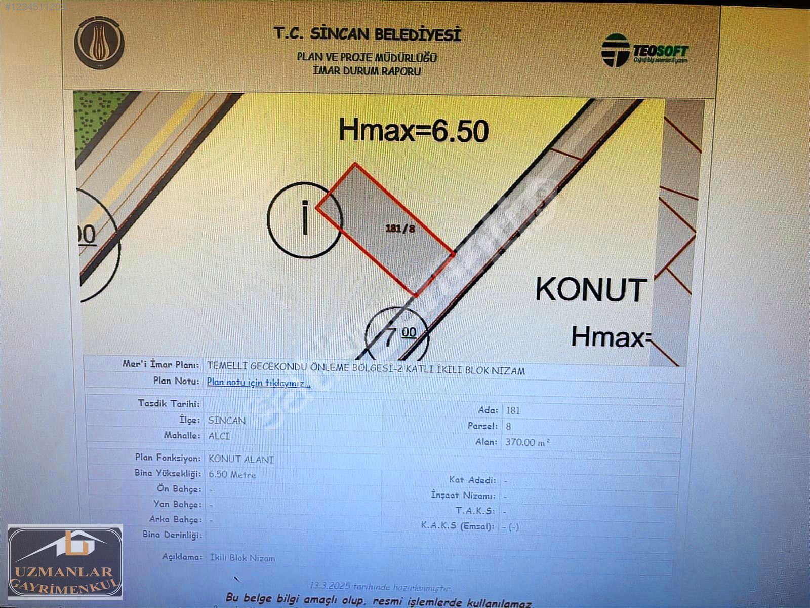 ALCI MAHALLESİNDE ACİL SATILIK TEK TAPU VİLLA ARSASI