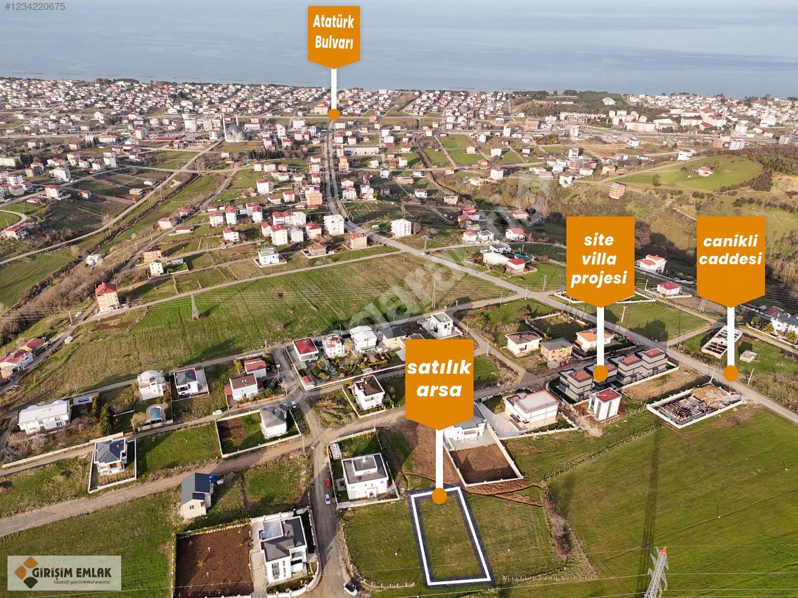 VİLLALAR BÖLGESİNDE 3 KAT İMARLI 692 M SATILIK ARSA