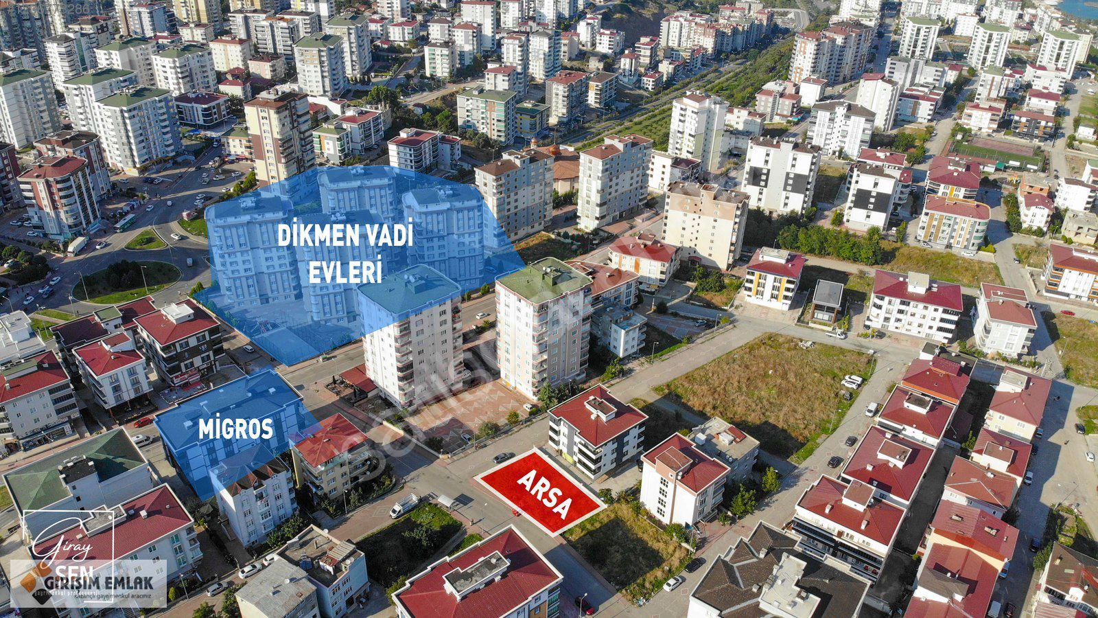 MİGROSUN ARKASI MERKEZİ KONUM KÖŞE 400 M ARSA