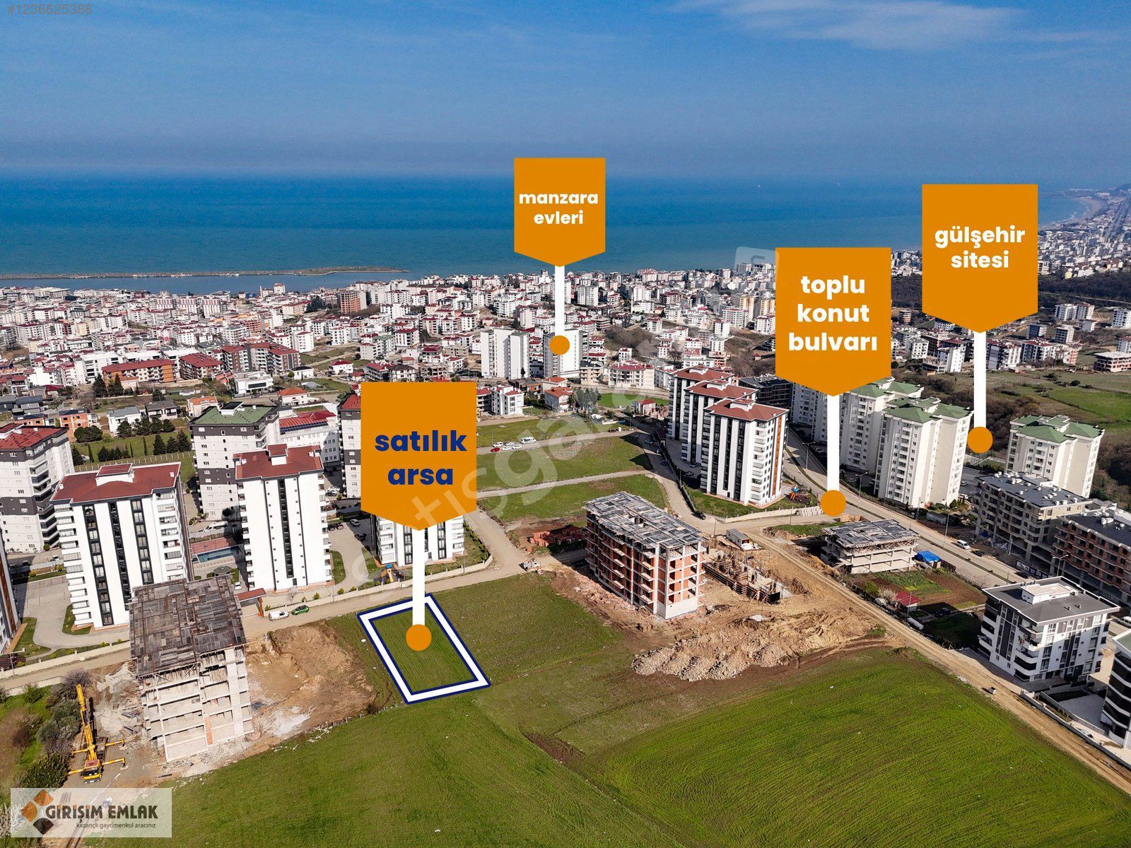 ERAS ÖNÜNDE İKİ YOLA CEPHE 32 ADET 1+1 ÇIKAN ARSA