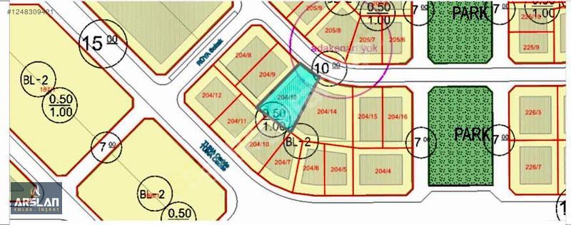 ARSLAN EML'TA İNEGÖL KARALAR'DA,428M²,ÇİFT DAİRELİK,SATILIK ARSA