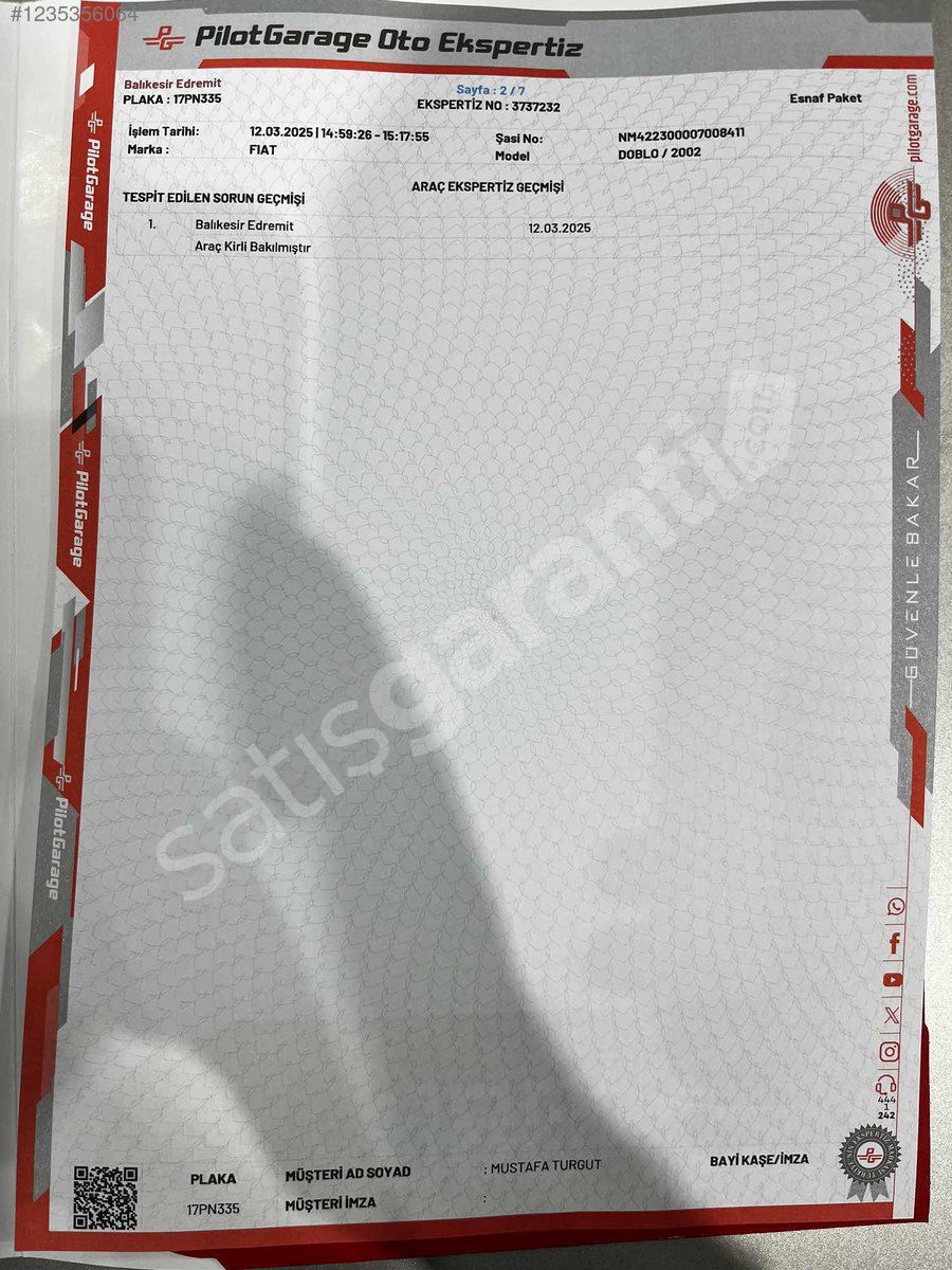 Otomobil ruhsatlı klimalı Fiat Doblo 1.9 d