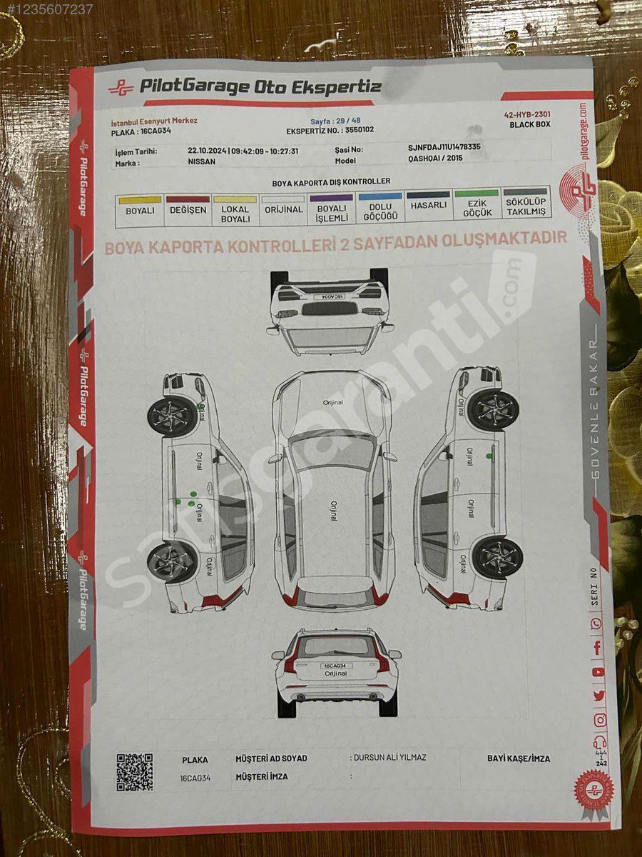 satılık hatasız 2015 Qashqai 1.6 dizel otomatik