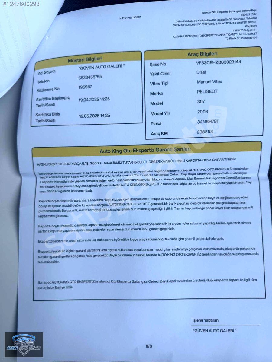 GÜVEN GARAJ'dan İLK SAHİBİNDEN SATILIK